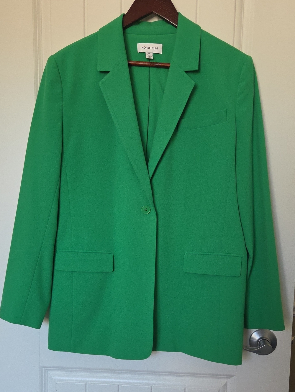 Nordstrom Bright Green Single-Button Blazer (size M)
